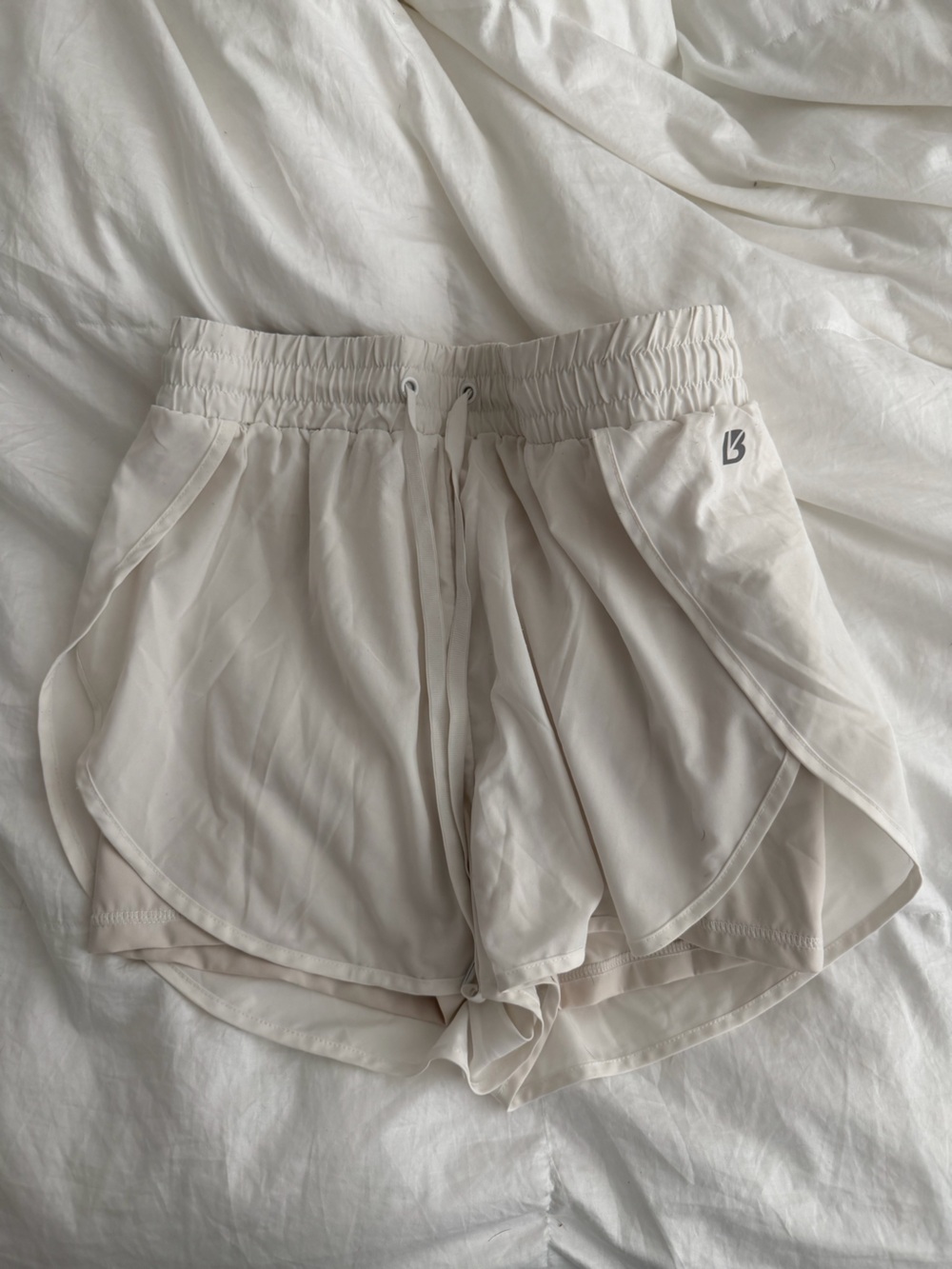 BuffBunny Light Beige Athletic Shorts with Built-In Liner